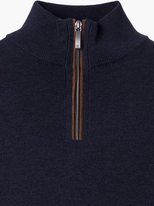 CASAMODA Halfzip Pullover Solid Navy