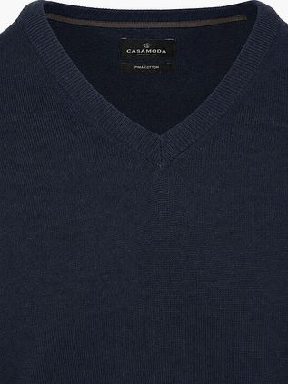 CASAMODA Pullover mit V-Ausschnitt Dunkelblau
