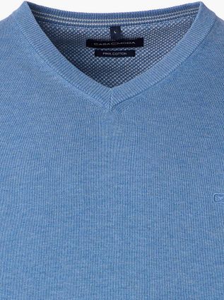 CASAMODA Pullover V-Ausschnitt Blau