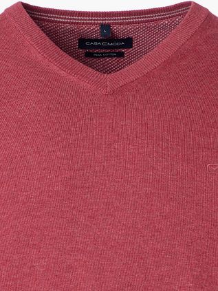 CASAMODA Pullover V-Ausschnitt Fresh Brick