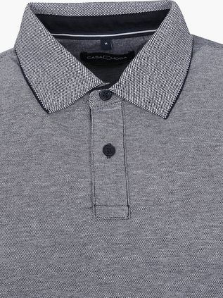 CASAMODA Polo Shirt Stretch Melange Dark Blue