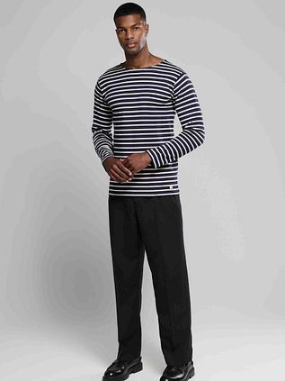 Armor-Lux Pullover Streifen Dunkelblau