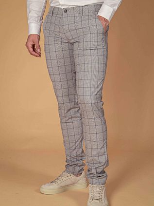 Suitable Chino Pico Grau Kariert