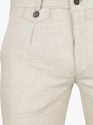 Suitable Chino Linen Blend Ruiten Beige