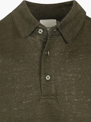 KnowledgeCotton Apparel Polo Shirt Linen Dark Green