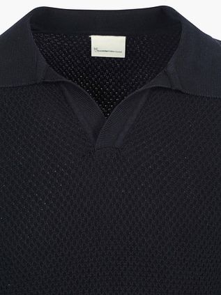 KnowledgeCotton Apparel Polo Knitted Navy