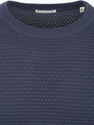 Knowledge Cotton Apparel Bubble Knit Pullover Indigo