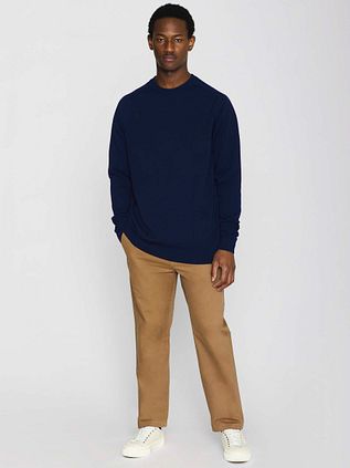Knowledge Cotton Apparel Wollpullover Navyblau