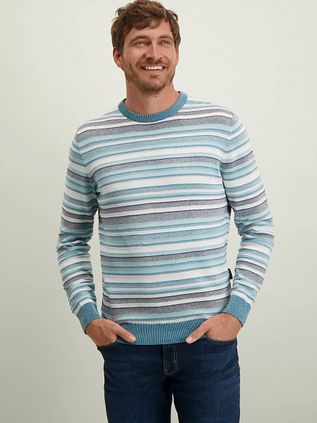 State Of Art Pullover Streifen Blau