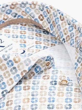 R2 Knitted Knitted Shirt Beige Blue