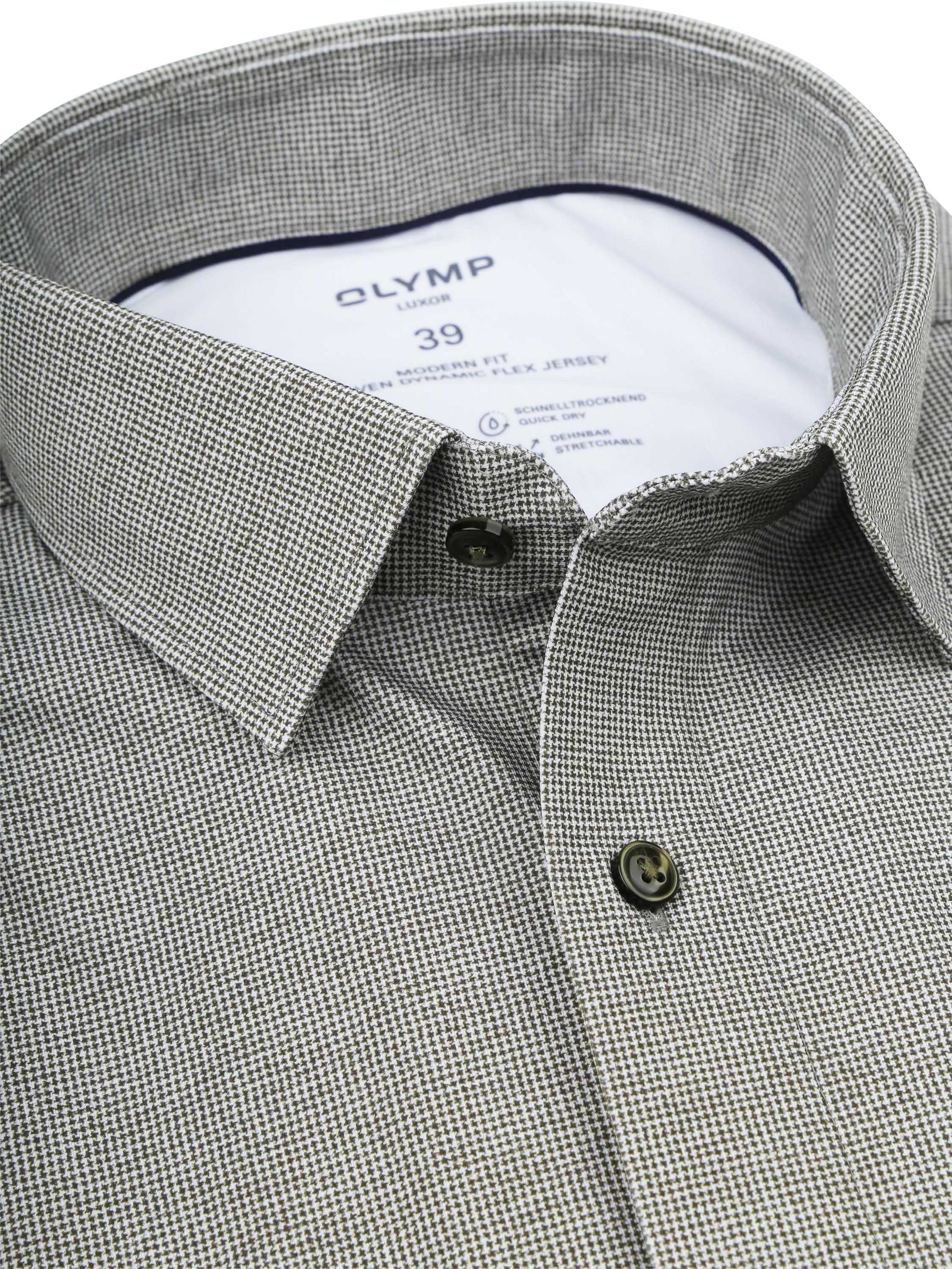 Olymp Luxor Shirt Pied De Poule Green Product / Detail