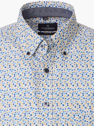 CASAMODA Korte Mouwen Overhemd Dots Blauw