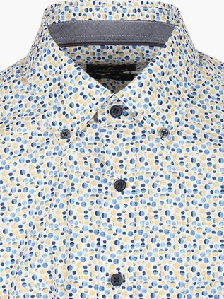 CASAMODA Korte Mouwen Overhemd Dots Blauw