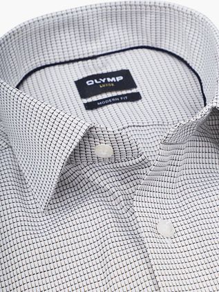 Olymp Luxor Short Sleeve Shirt Print Nougat