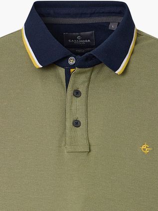 CASAMODA Polo Shirt Piqué Contrast Green