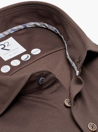 R2 Shirt Dobby Knitted Brown