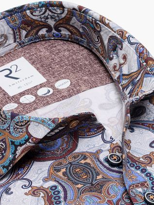 R2 Hemd Lyocell Paisley Multicolour