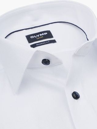 OLYMP Luxor Hemd Diamond Twill Weiß