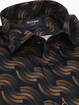 Olymp Luxor Shirt Print Brown