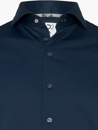 R2 Japanese Knitted Camisa Azul Marino