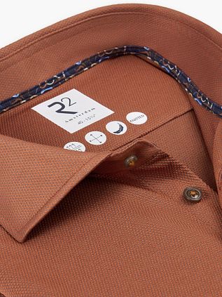 R2 Dobby Poplin Camisa Elegante Brique