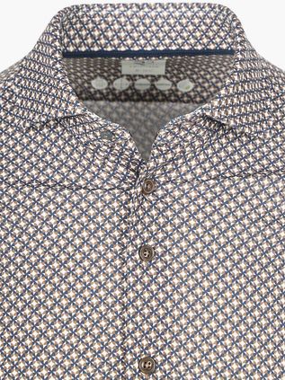 R2 Shirt Retro Print Brown Blue
