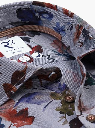 R2 Hemd Flanell Flower Druck Multicolour