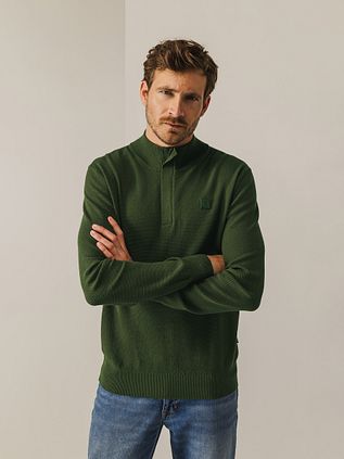 State Of Art Half Zip Pullover Structure Dark Green