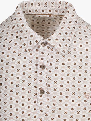 R2 Amsterdam Polo Print Beige
