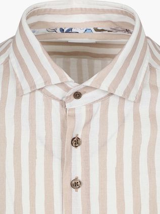 R2 Camisa Lino Rayas Beige