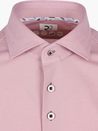 R2 Amsterdam Camisa Manga Corta Punto Técnico Dobby Rosa