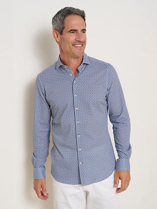 R2 Knitted Sorona Camisa Estampado Navy
