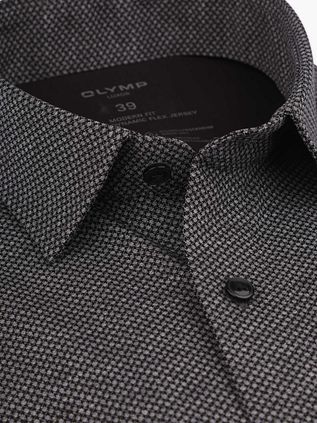 OLYMP Luxor Shirt 24/Seven Print Anthracite