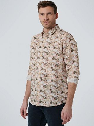 No Excess Linen Shirt Floral Print Multicolour