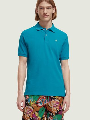Scotch and Soda Pique Polo Turquoise