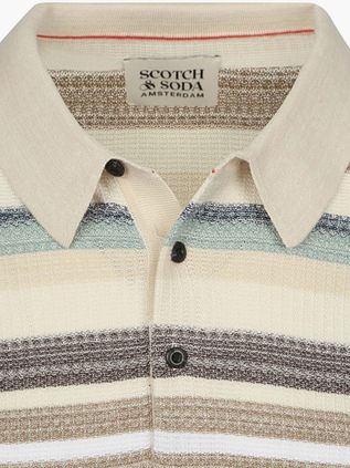 Scotch And Soda Knitted Polo Beige