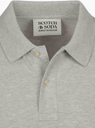 Scotch & Soda Core Piqué Polo Shirt Grey