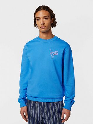 Scotch & Soda Pullover mit Print Blau
