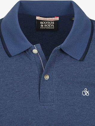 Scotch And Soda Melange Polo Shirt Dark Blue