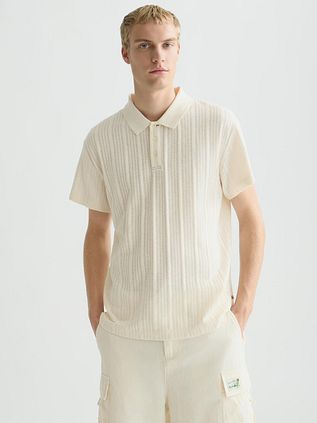 Scotch & Soda Knitted Polo Structured Ecru