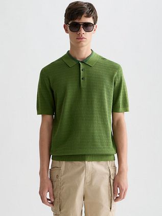 Scotch & Soda Knitted Polo Structure Green
