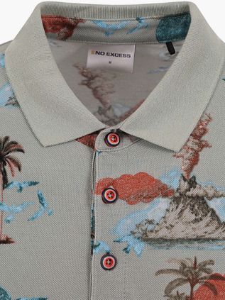 No Excess Polo Shirt Print Green