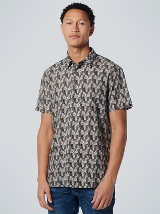 No Excess Short Sleeve Shirt Print Green