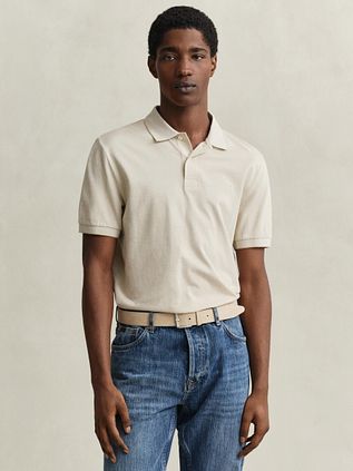 Gant 2Tone Piqué Polo Shirt Ecru