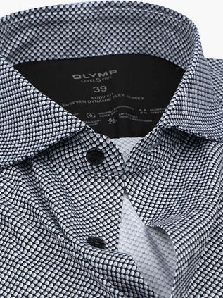 Olymp Level 5 Shirt Body Fit Circles Black