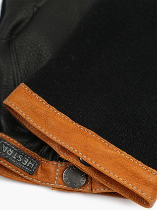 Hestra Gloves Wool Tricot Leather Black
