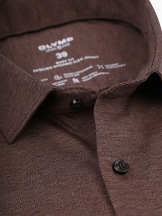 OLYMP Shirt Level 5 24/Seven Melange Brown