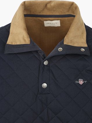 Gant Quilted Mocker Sweater Navy