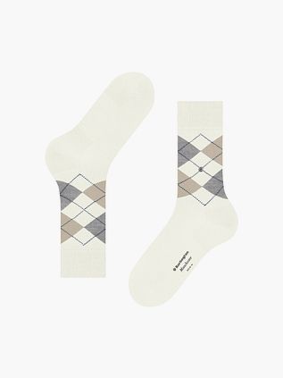 Burlington Manchester Socks Checkered Off-White 2049
