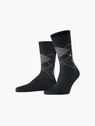 Burlington Manchester Socks Checkered Black 3000